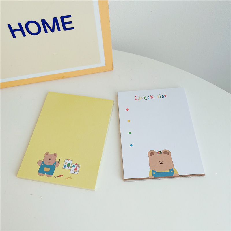 便签分装|韩国ins同款 胖胖熊checklist  2色可选 手账贴画便签