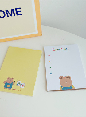 便签分装|韩国ins同款 胖胖熊checklist  2色可选 手账贴画便签