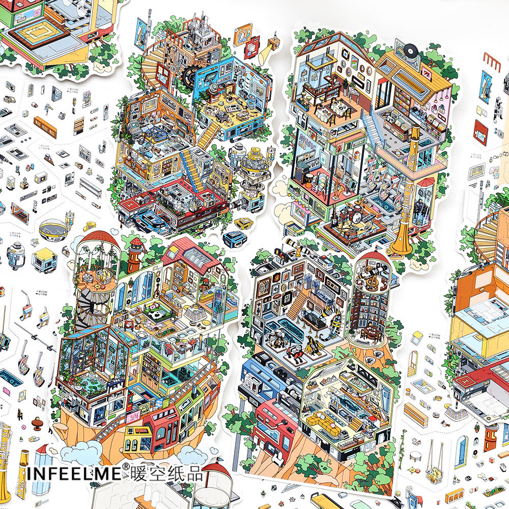 infeel.me今日营业38弹3D立体造景英菲造景贴纸手工diy玩具贴纸,文具电教/文化用品/商务用品,贴纸/立体贴纸,淘宝优惠券,粉丝福利购,淘宝优惠卷