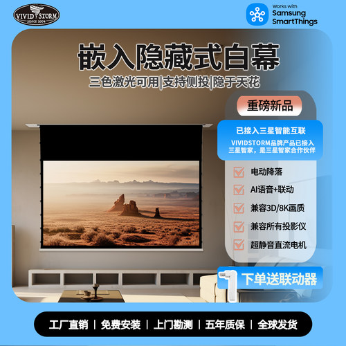VIVIDSTORM嵌入式天花隐藏幕布