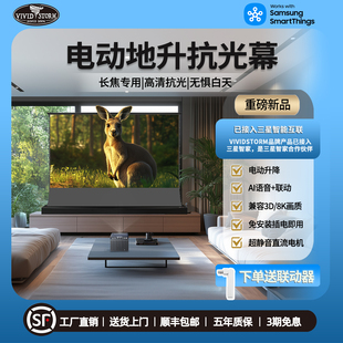 VIVIDSTORM 抗光投影幕布 投影仪幕布自动升降 家用影院 会议投影屏幕 4K超高清自动地拉升降幕布 100寸120寸