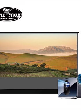 VIVIDSTORM投影仪幕布一体 极米坚果当贝峰米X5中长焦投影机电动升降抗光幕套餐 智能语音联动家庭影院