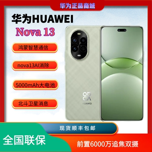 Huawei 全网通直面屏AI修图鸿蒙系统卫星智能手机 华为nova13新款