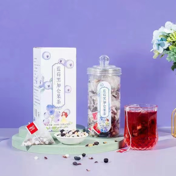 雅麗百花緣黑加侖藍(lán)莓水果茶桃子干玫瑰茄袋泡茶
