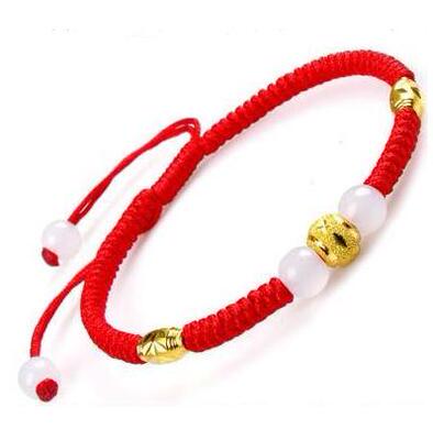 18k本命年转运珠编织红绳手链