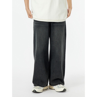 男cityboy宽松休闲做旧长裤 日系复古灰色水洗牛仔裤 STUDIO YOKE