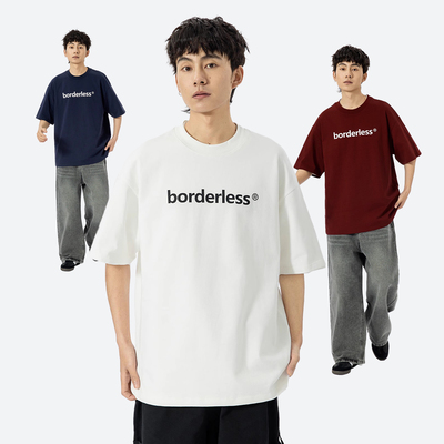 260g重磅美式复古印花短袖T恤