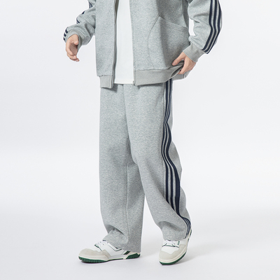 YOKE STUDIO秋季新款宽松休闲运动卫裤日系条纹织带直筒长裤