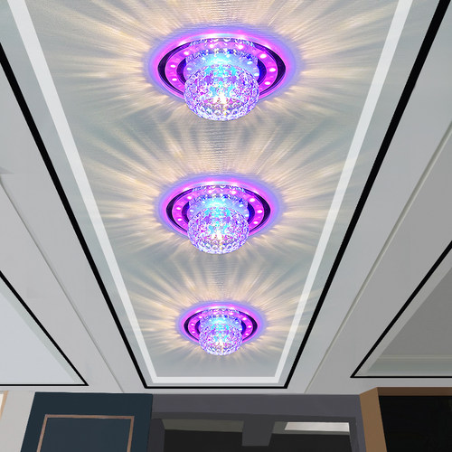 LED现代简约过道走廊玄关灯水晶