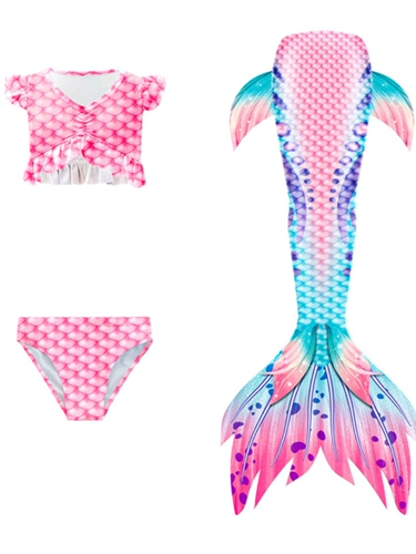 Купальник, раздельный детский летний комплект, крой «рыбий хвост»