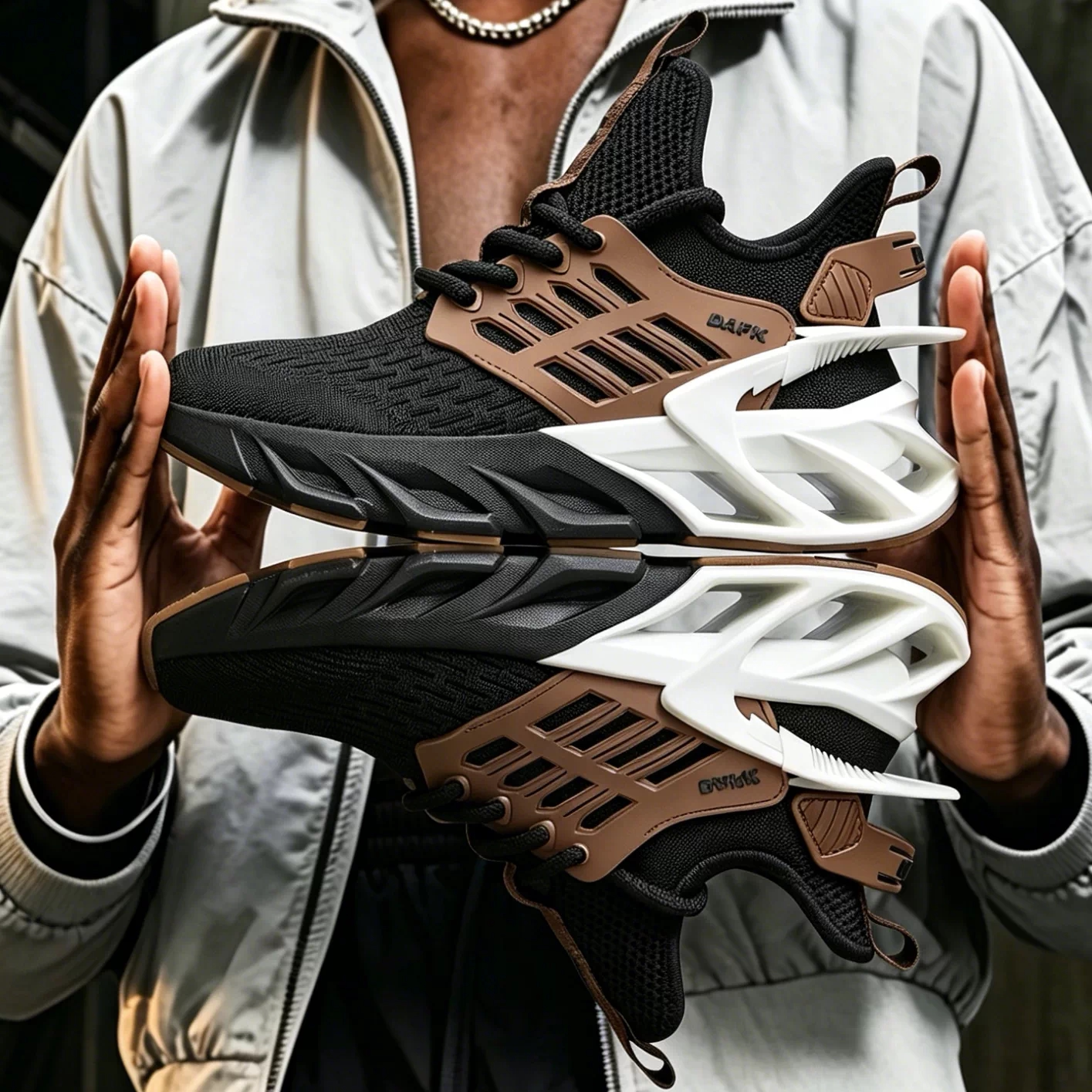 男鞋夏季老爹鞋减震透气运动休闲鞋厚底拼接潮流跑步鞋男士刀锋鞋