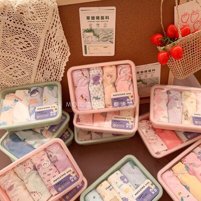 3101洹彩新品四季短裤卡通图案儿童短裤纯棉四条装舒适透气亲肤