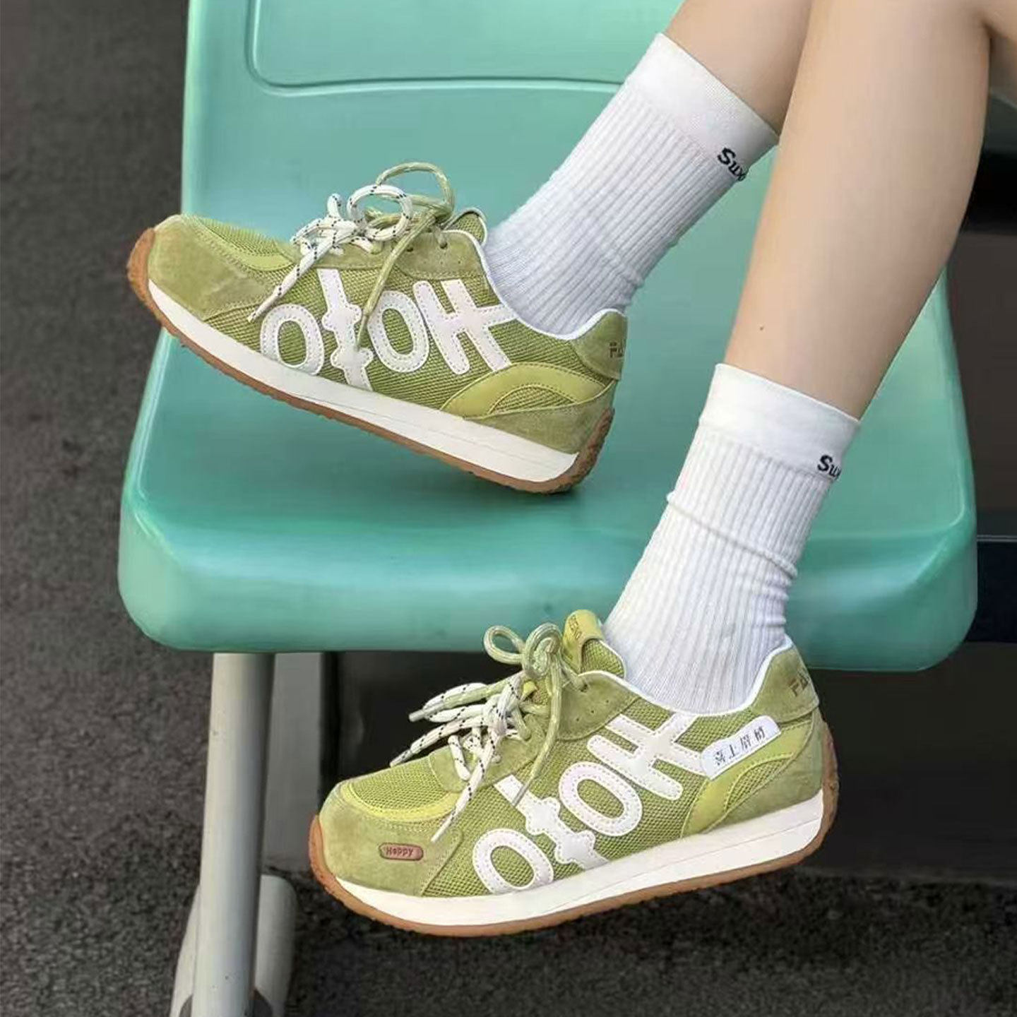 真皮阿甘鞋女2026春夏新款韩版百搭德训鞋糖果色显脚小运动网面鞋