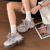轻便厚底增高老爹鞋 水钻系带网面透气百搭运动休闲鞋 2026春季 新款