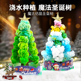 开花圣诞树浇水魔法圣诞树结晶纸树开花diy神奇圣诞节玩具小礼物