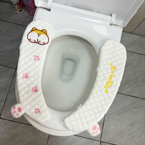 夏季冰丝两片式马桶坐垫厕所卫生间坐便器垫圈卡通马桶垫子可爱