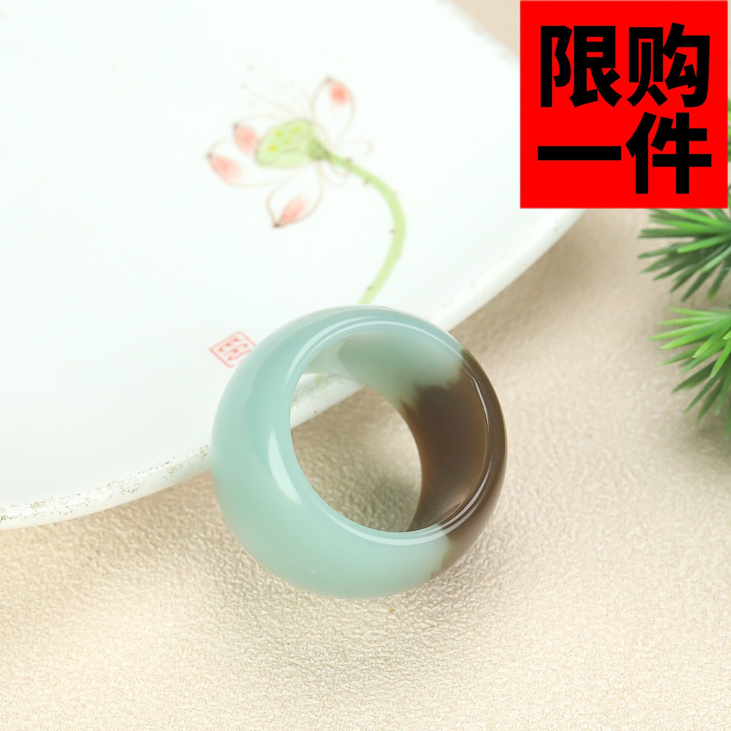 新疆和田玉扳指糖青玉文玩指环且末糖复古宫廷大拇指指环玉石戒指
