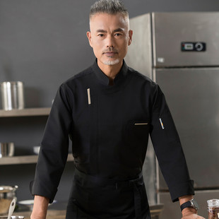 高端酒店厨师工作服长袖饭店火锅西餐烹饪蛋糕烘焙食堂秋冬装定制
