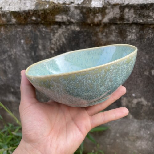 美式窑变汤面碗轻奢陶瓷创意网红餐具家用7英寸菜碗大号饭碗微瑕