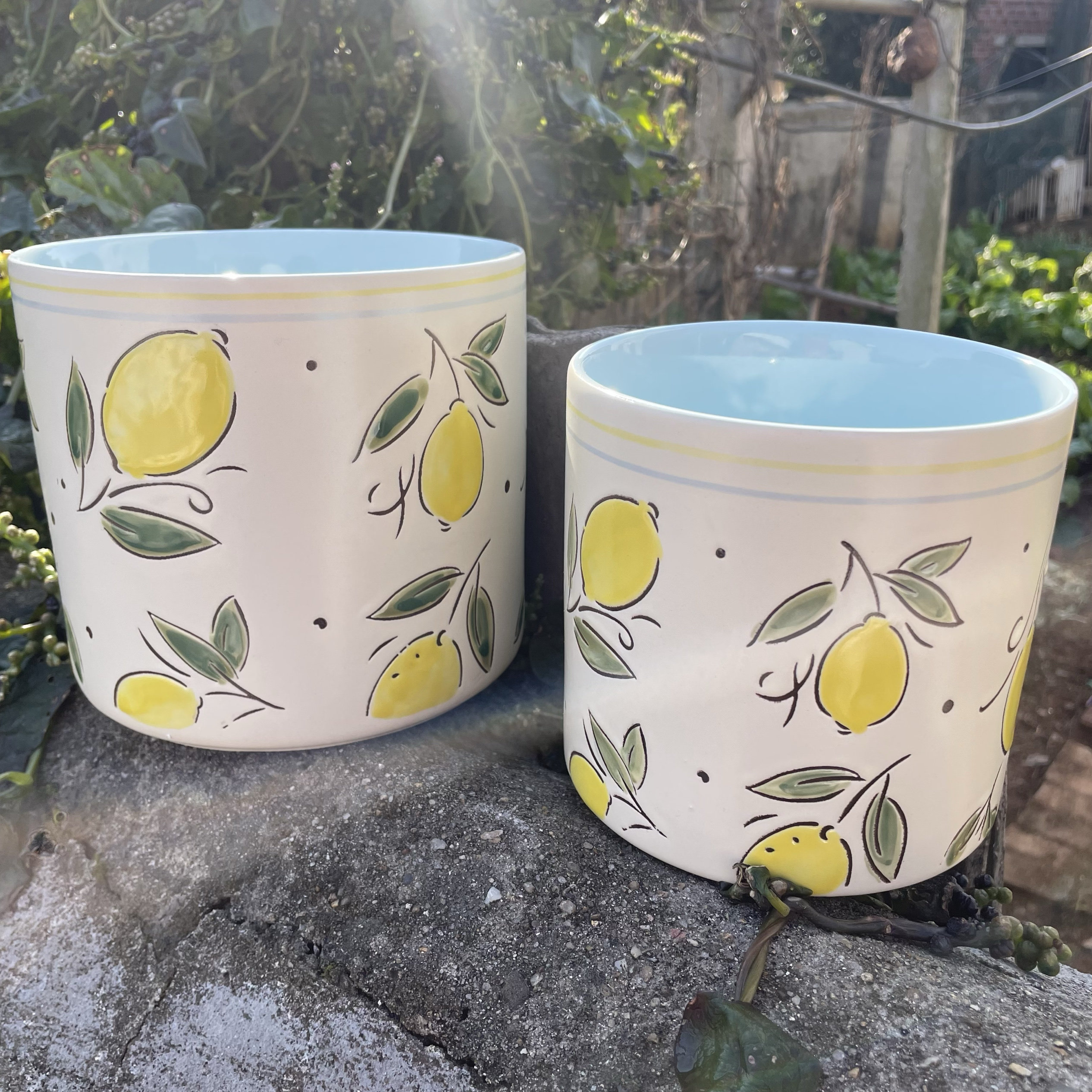 柠檬陶瓷有孔花盆筷子筒中罐厨房饭勺收纳罐种鲜花干花筒绿植花器,家居饰品,花盆,淘宝优惠券,粉丝福利购,淘宝优惠卷