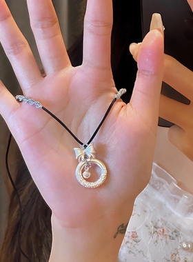 阿星手作纯银蝴蝶结手工编织项链