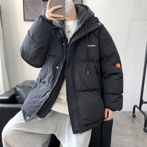 韩版宽松假两件连帽衣外套男港风休闲羽绒大码服M188-P100图片
