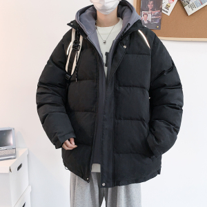 衣外套男潮牌ins冬季加厚假两件韩版潮流情侣新款冬装W969-P75图片