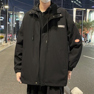 秋款新品假两件连帽男女休闲夹克外套JK2122-JK303-P-65图片