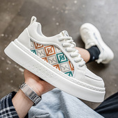 男鞋 开车鞋 国潮低帮刺绣板鞋 小白鞋 2026新款 休闲鞋 透气网面鞋 男士
