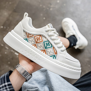 2026新款男鞋国潮低帮刺绣板鞋透气网面鞋小白鞋男士休闲鞋开车鞋