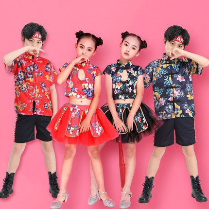 六一儿童演出服中国风国潮走秀男女童幼儿舞台蓬蓬裙爵士舞表演服