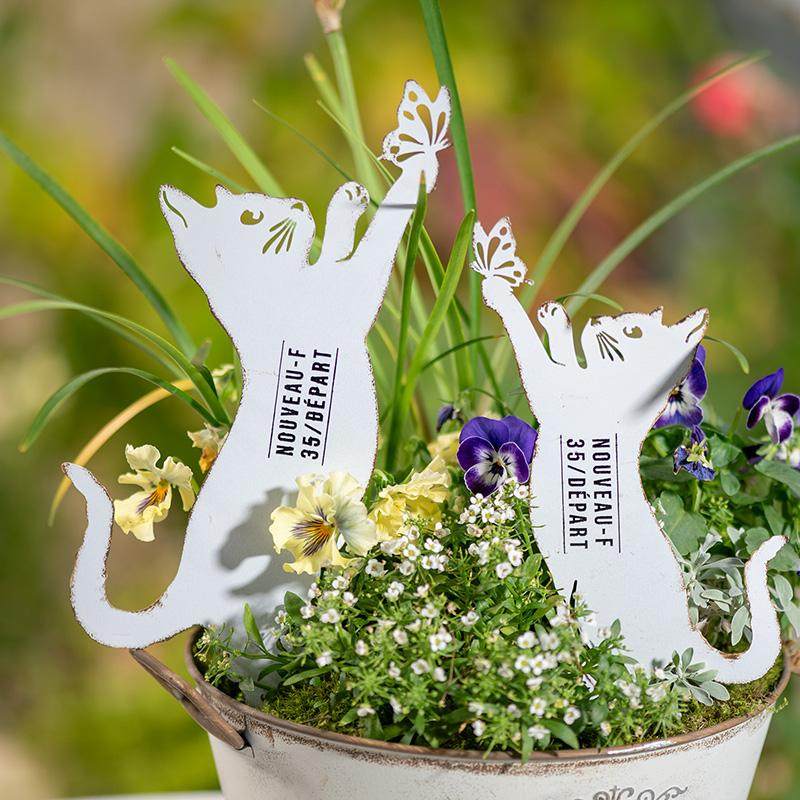 趣味复古铁艺猫咪抓蝴蝶小花盆插牌装饰花插花园阳台园艺杂货道具,家居饰品,户外/庭院摆件,淘宝优惠券,粉丝福利购,淘宝优惠卷