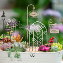 复古简约欧式 饰摆件插牌Garden 铁艺花插多肉花盆小绿植盆栽装