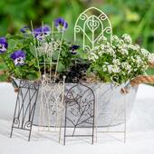 网红铁艺花园装 饰花卉造型DIY材料 饰大门微景观铁门小绿植盆栽装