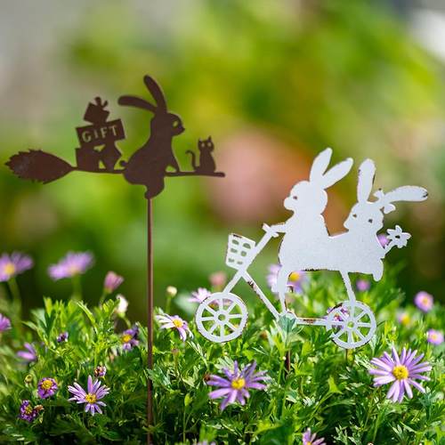 日式铁艺小兔子骑车插件