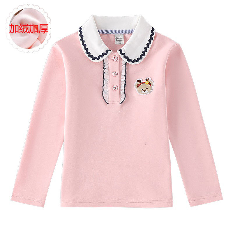 女童T恤长袖纯棉秋冬新款儿童宝宝打底衫小女孩秋衣加绒翻领上衣,童装/婴儿装/亲子装,T恤,淘宝优惠券,粉丝福利购,淘宝优惠卷