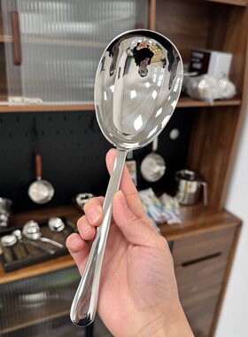 厚皮橙同款鹅蛋勺18/10不锈钢汤勺分餐加深家用长柄粥勺鹅蛋勺子