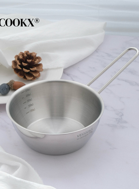VECOOKX通体304不锈钢料理锅奶锅泼油锅多功能打蛋盆家用厨房小锅