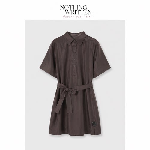 【现货】Nothing Written Narchi女装标准版型系带连体短裤深褐色