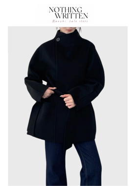 【现货】Nothing Written Narchi全羊毛一粒扣荡领大衣双面呢大衣