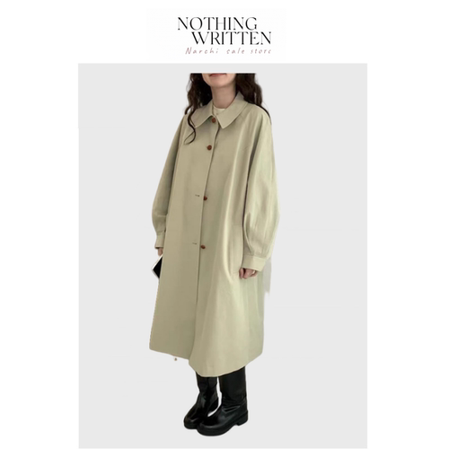 【现货】Nothing Written Narchi韩国复古A字插肩灯笼袖风衣外套