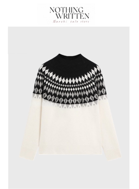 【现货】Nothing Written Narch复古费尔岛软糯高领毛衣针织上衣