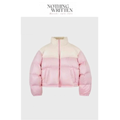 Written Nothing Narchi韩国拼色立领拉链羽绒服外套上衣 现货