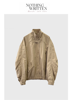 【现货】Nothing Written Narchi立领撞色格纹内衬工装夹克外套女