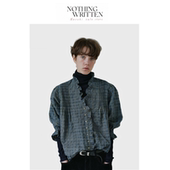 Narchi韩国复古褶皱V领木耳花边领衬衫 Written 现货 Nothing