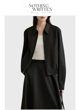 【现货】Nothing Written Narchi短款翻领夹克宽松温柔风休闲外套