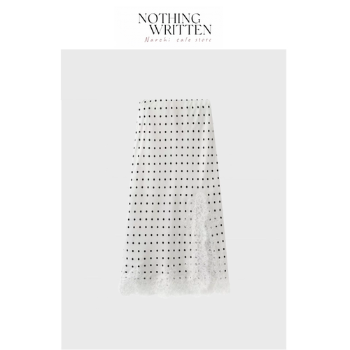 【现货】Nothing Written Narchi复古波点暗纹塔克褶花边衬衫套装