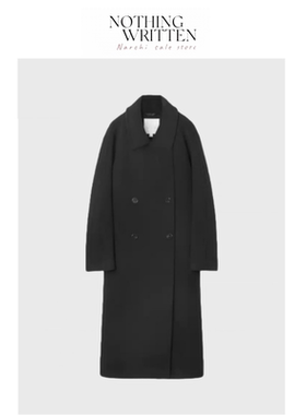 【现货】Nothing Written Narchi宽松版双排扣气质加厚羊毛大衣黑