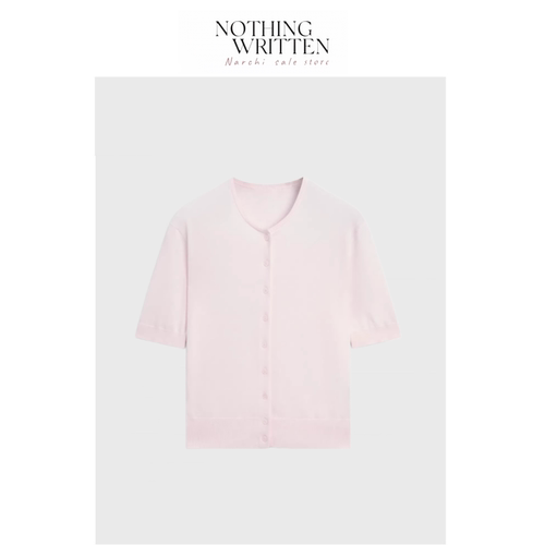 【现货】Nothing Written Narchi简约通勤风短款短袖针织衫上衣