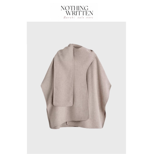 【现货】Nothing Written Narchi围巾披肩气质斗篷呢大衣秋季